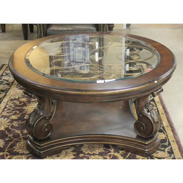 Lexington Oval Glass Insert Top Coffee Table