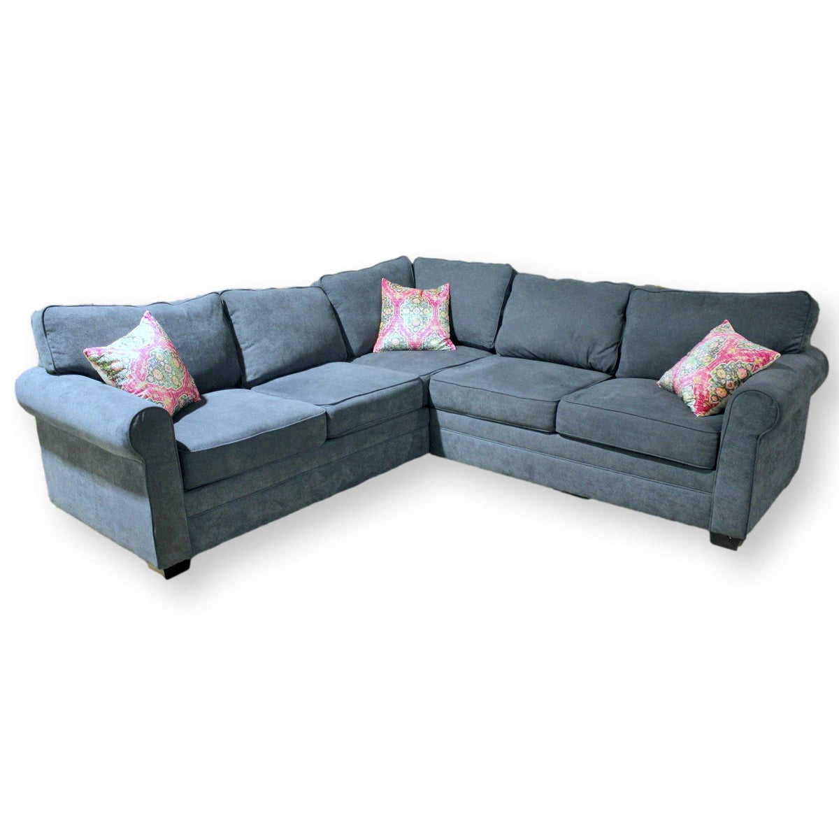 Blue 'L' Shaped Sectional Sofa