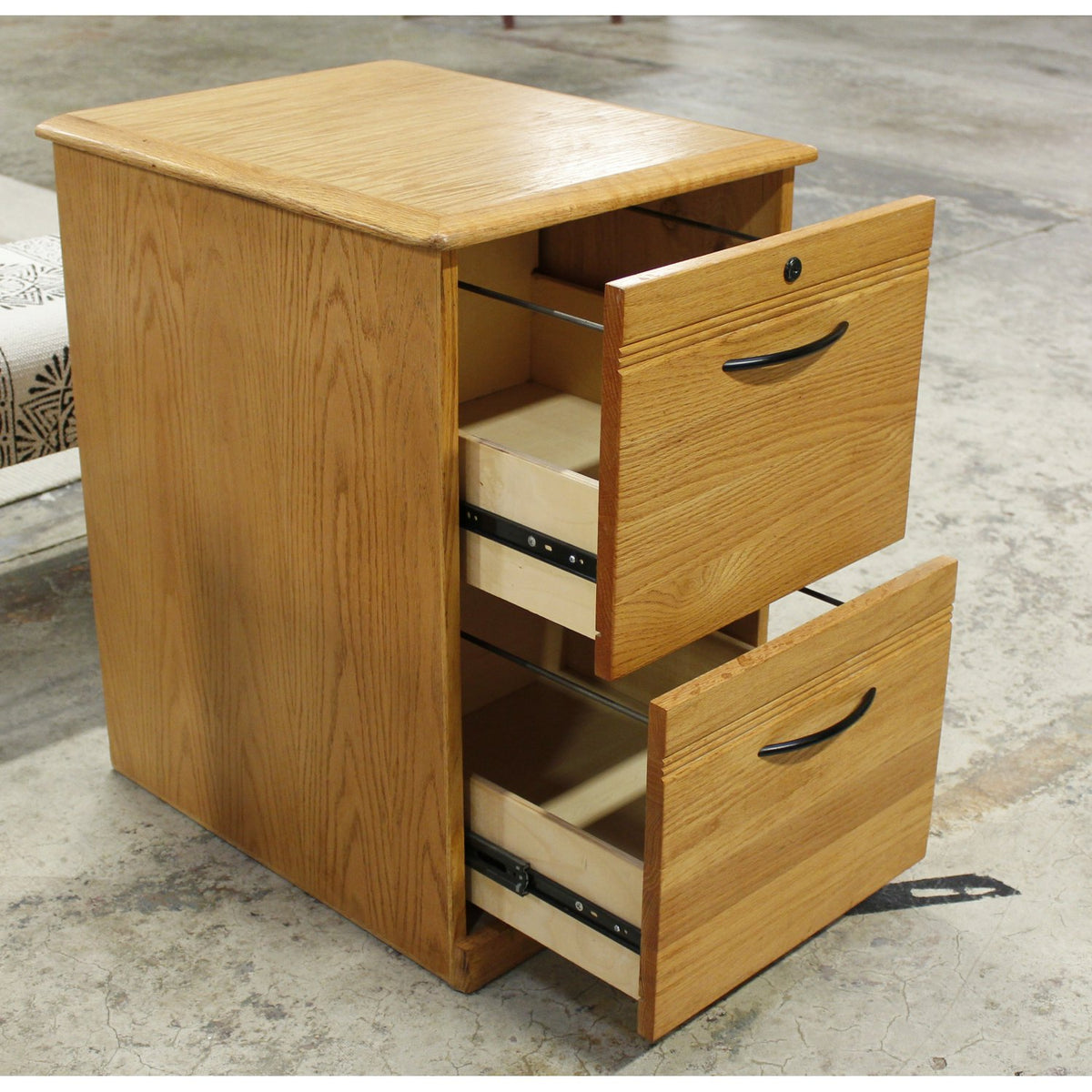 Oak 2 Drawer File Cabinet