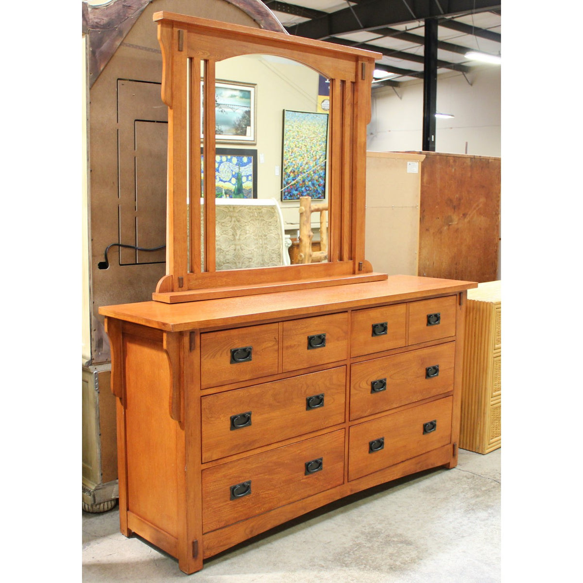 Mission Style Oak Dresser w/Mirror