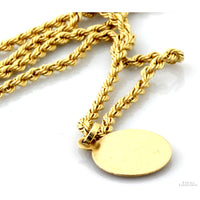 14K Yellow Gold Italian Virgin Mary Pendant & Chain Necklace