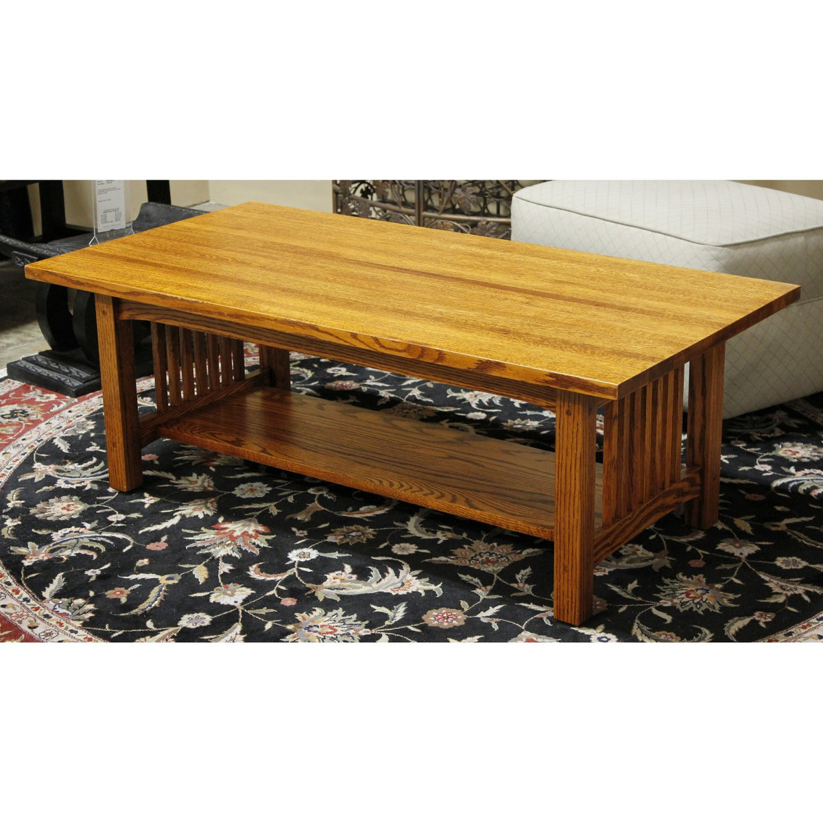 Solid Oak Mission Spindle Coffee Table
