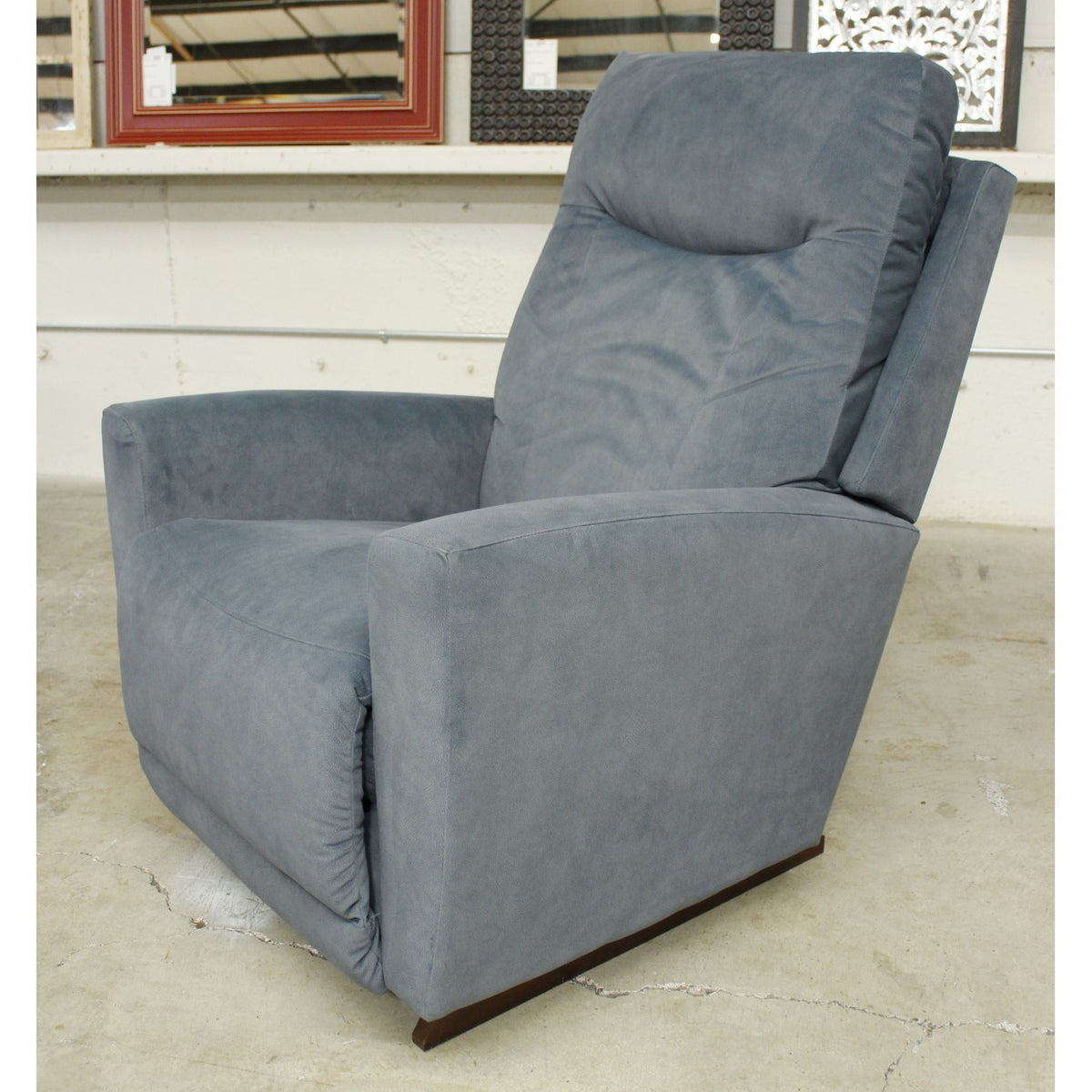 La-Z-Boy Light Blue Rocking Power Recliner w/Adj. Headrest