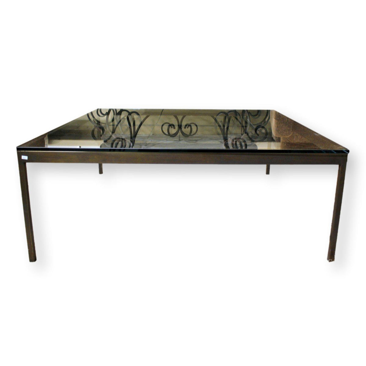 Glass & Metal Square Coffee Table