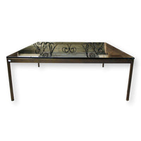 Glass & Metal Square Coffee Table