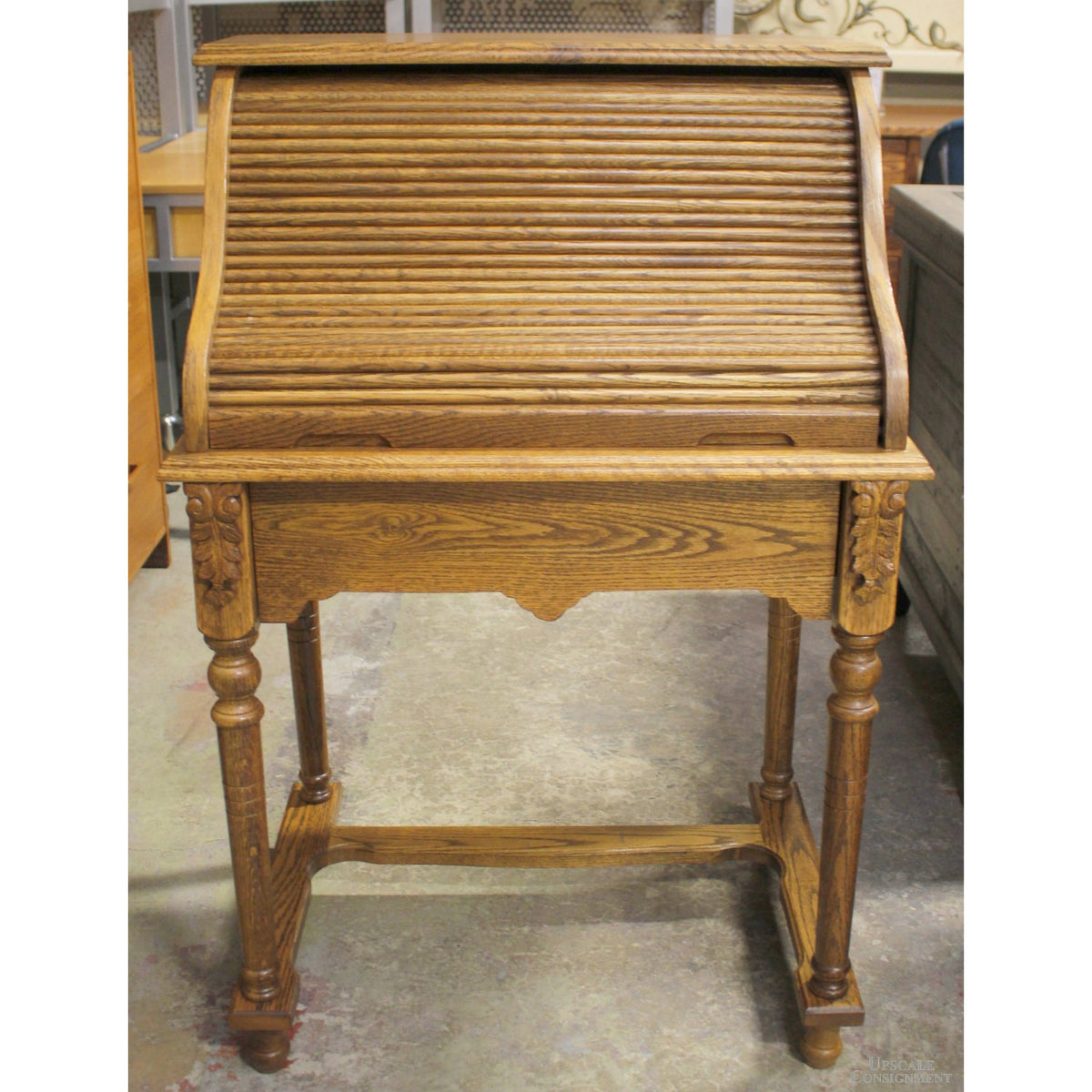 Petite Oak Roll Top Desk