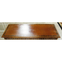 Handpainted Wood & Wicker Console Table