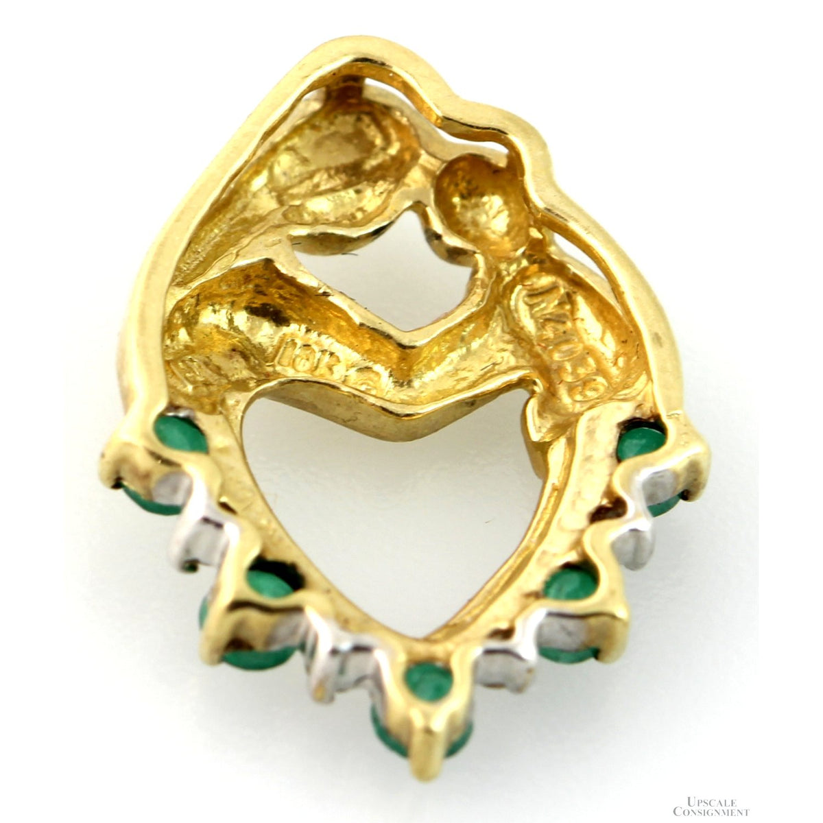 Mother & Child .25ctw Emerald Diamond 10K Heart Pendant