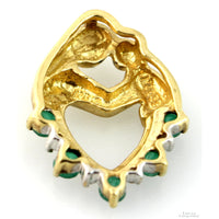 Mother & Child .25ctw Emerald Diamond 10K Heart Pendant