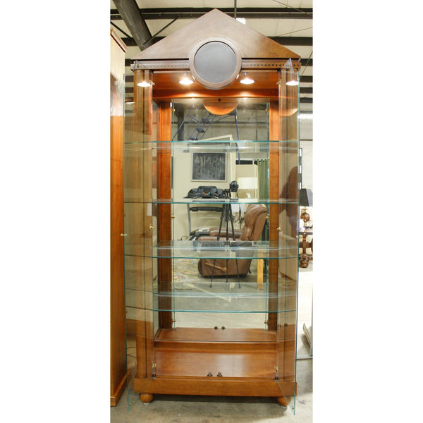 Hickory White Pediment Top Curio Cabinet