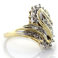 10K Gold .20ctw Diamond Ring | Sculptural Ribbon Design
