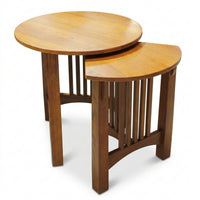 Set/2 Round Mission Oak Nesting Tables
