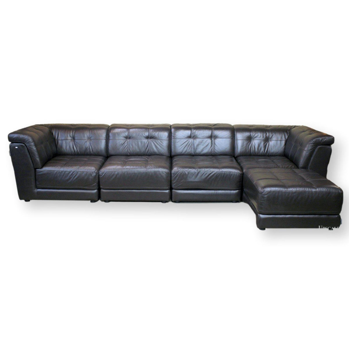 Chateau D'ax 4 Piece Leather Sectional Sofa w/Ottoman