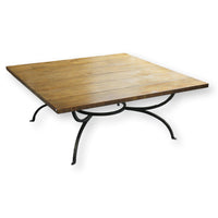 Jonathan Charles Square Wood & Iron Coffee Table