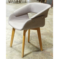 Grey Upholstered Stationary Desk Chair