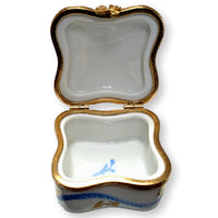 Limoges Square Hand-Painted Trinket Box