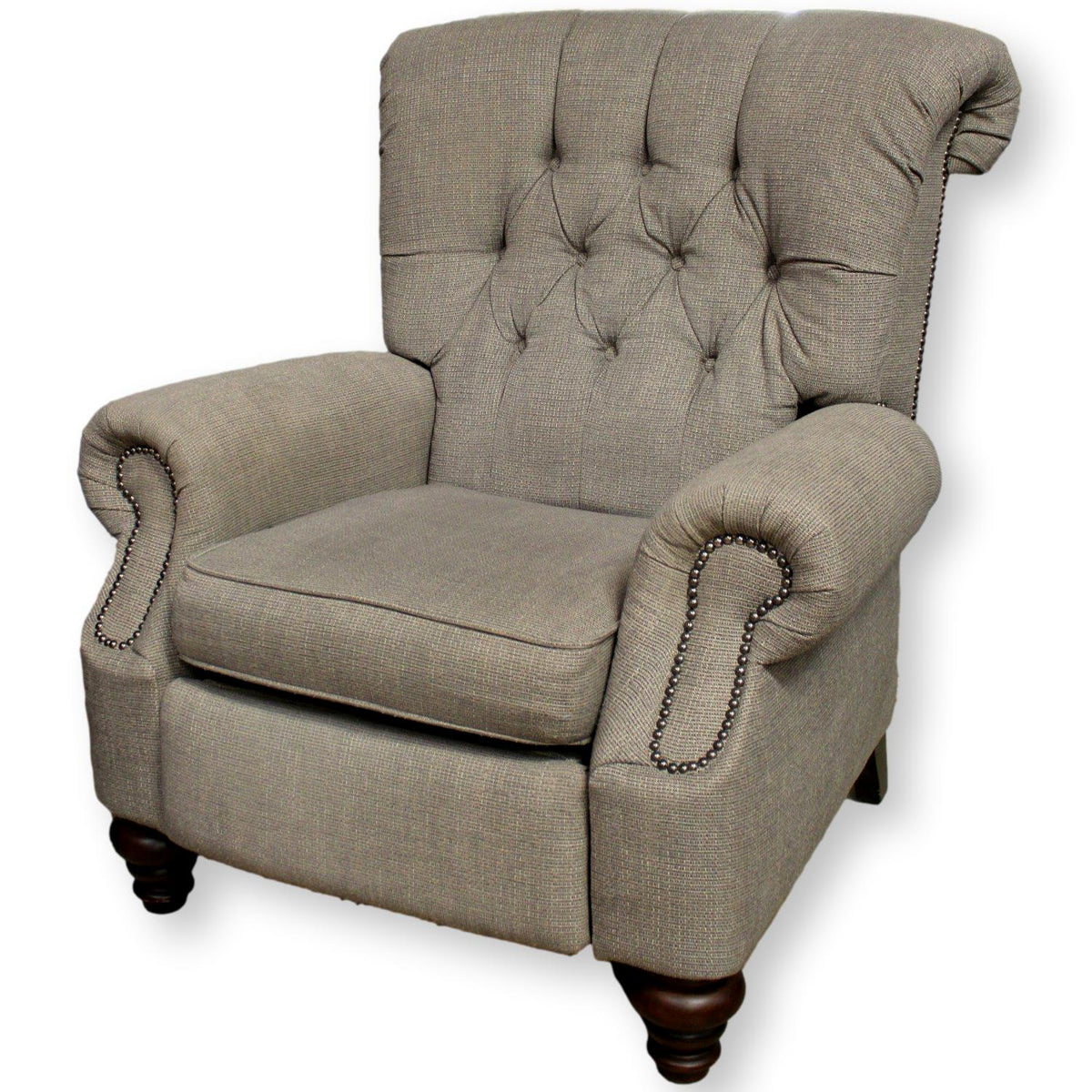 Flexsteel Gray Button Tufted Power Reclining Club Chair