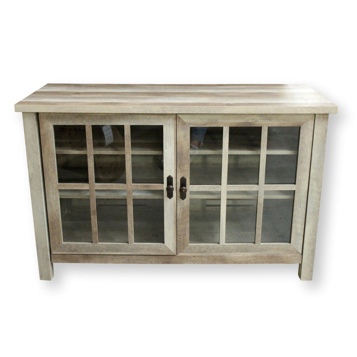 Whalen Furn. Beachwood Glass Door Cabinet