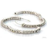 3.52 ctw Diamond Inside Out 14K White Gold Hoop Earrings