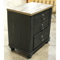 Ashley 2 Drawer Rustic Black Nightstand