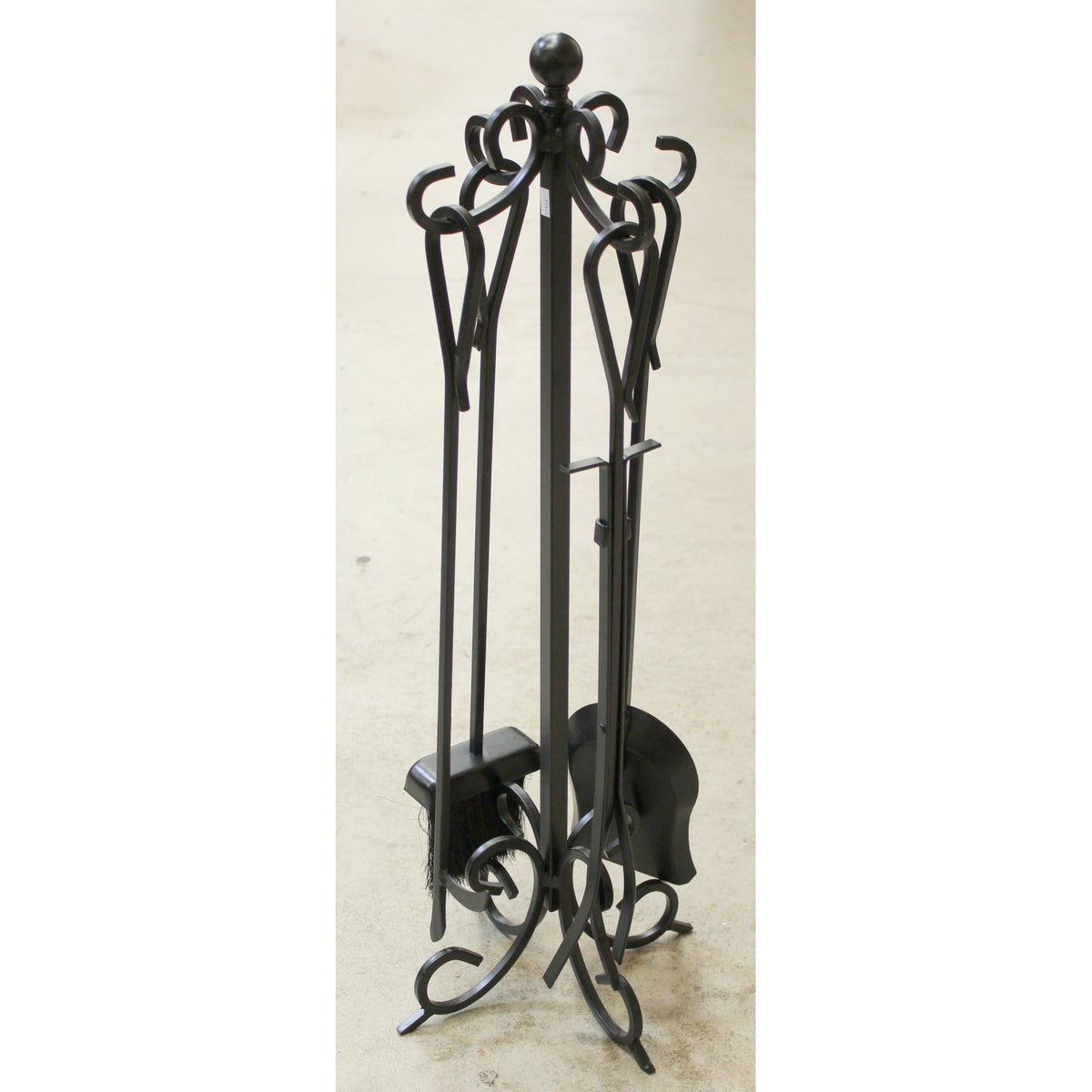 Black Metal Fireplace Tool Set