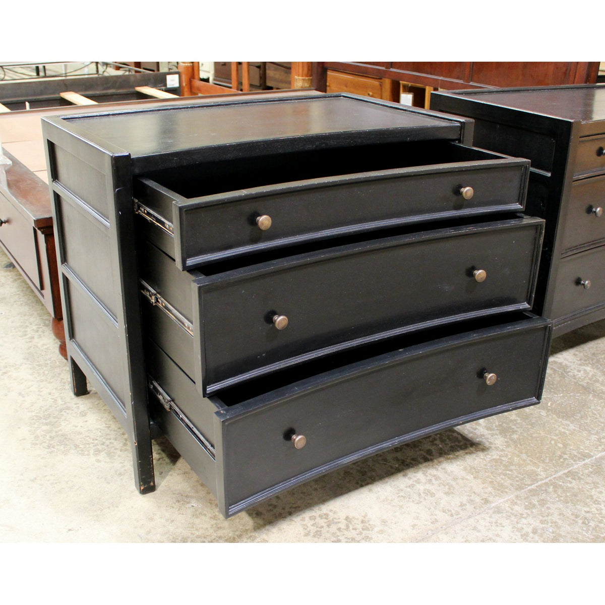 Black 3 Drawer Accent Chest