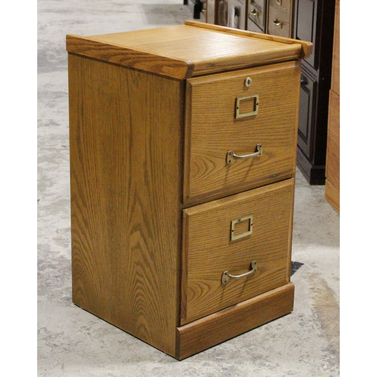 Oak 2 Drawer File Cabinet