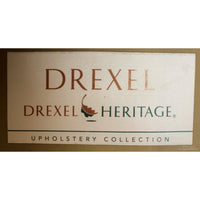 Drexel Heritage Blue & White Checkered Swivel Rocking Chair