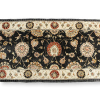 2' 4'' X 8' Black & Ivory Wool Runner Rug