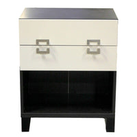 Ebony & White 2 Drawer Nightstand