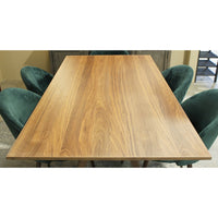 Contemporary Dining set w/6 Green Upholstered Chairs