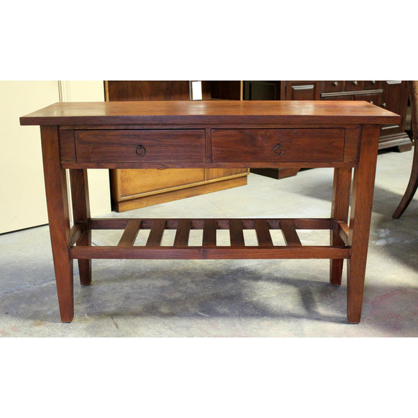 Solid Wood 2 Drawer Console Table