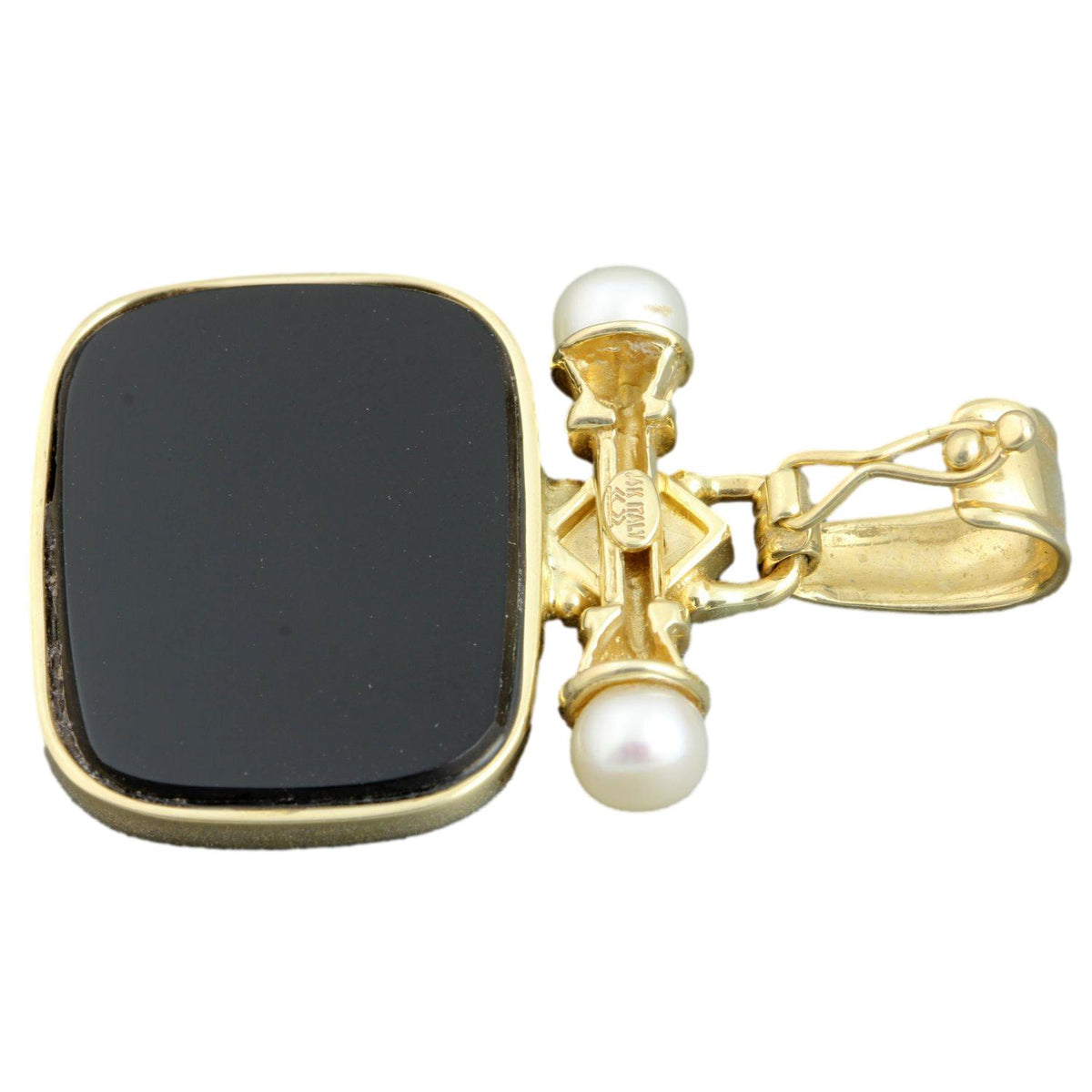 14K Gold Tagliamonte Venetian Glass & Onyx Cameo Enhancer Pendant