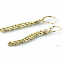 10K Yellow & White Gold Tassel Earrings - Lever Backs