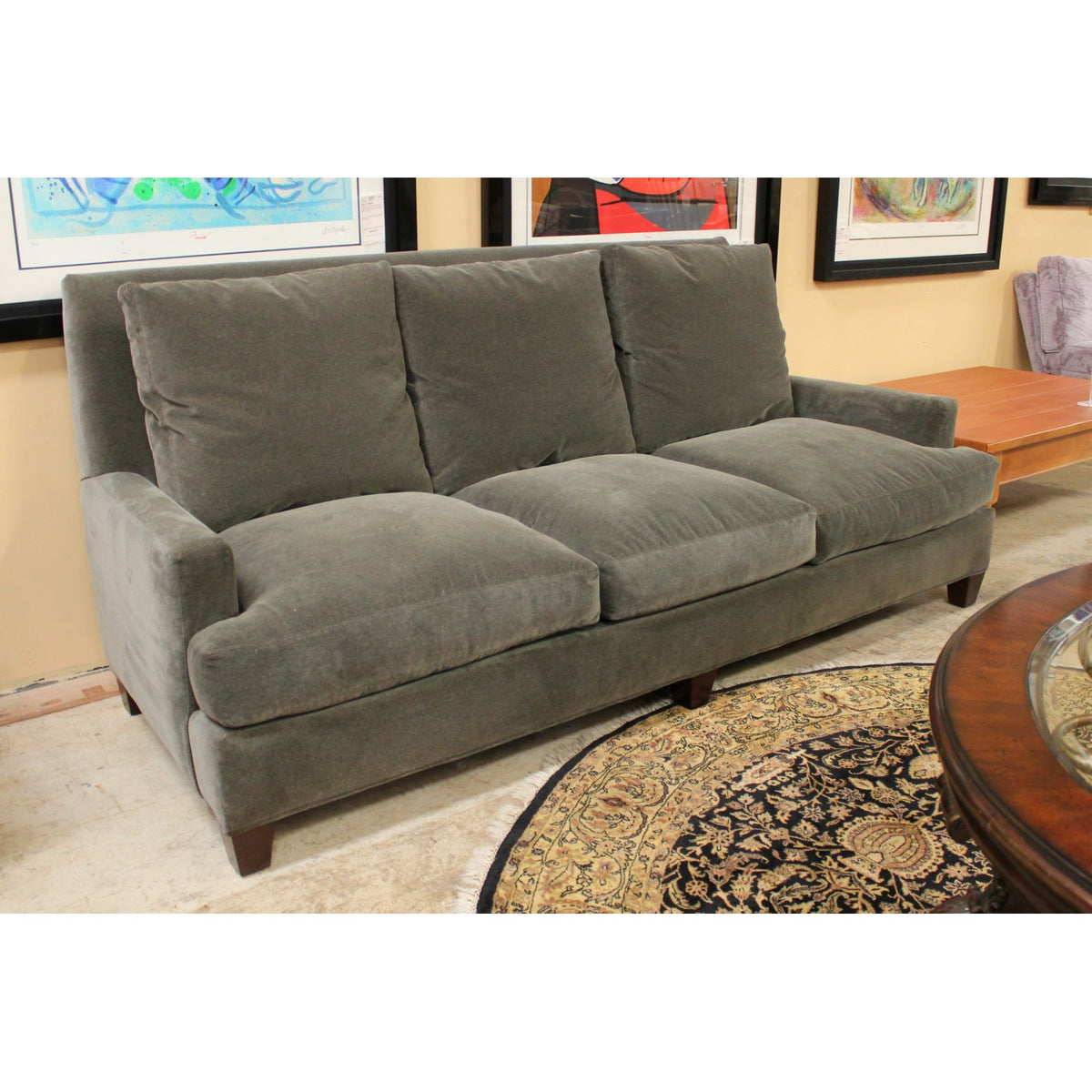 Lee Industries Gray Mohair Sofa