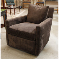Lee Industries Brown Swivel Armchair