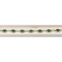 17.28ctw Medium Dark Green Jadeite Jade 14K Gold Necklace