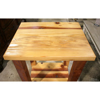 Square Redwood End Table