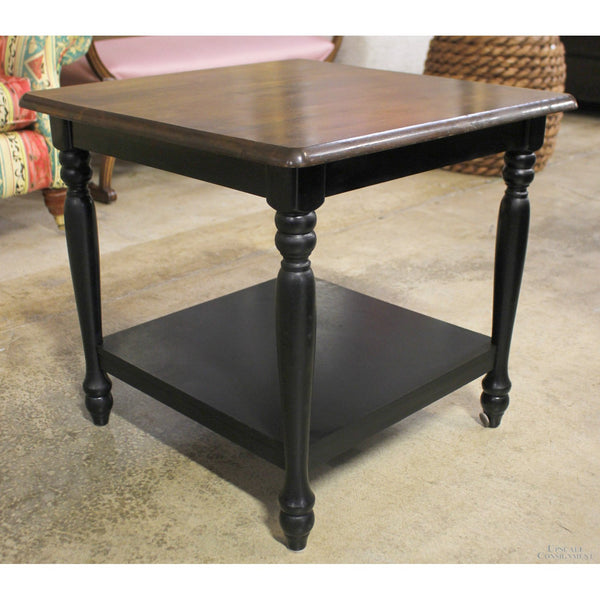 Black & Wood Cottage End Table