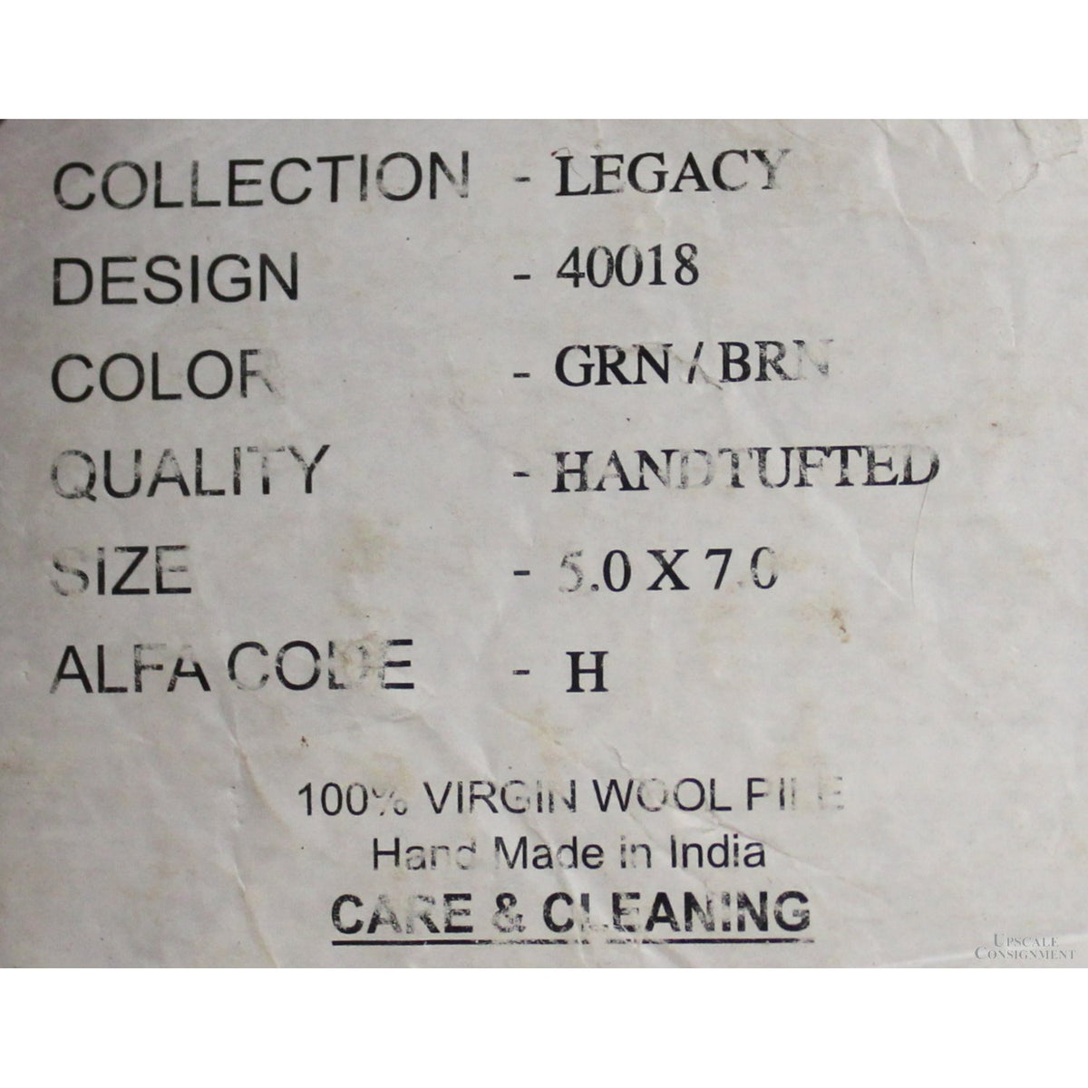 5' X 7' Green & Brown Wool Area Rug