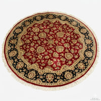 8' 7'' Round Red & Black w/Gold Area Rug