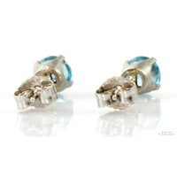 1.60ctw Natural Blue Zircon 14K Gold Stud Earrings