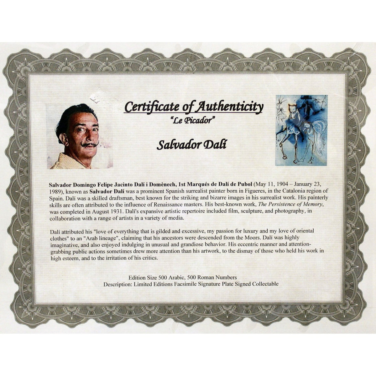 Gallery Framed Art Print 'Picador' By Salvador Dali