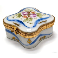Limoges Square Hand-Painted Trinket Box