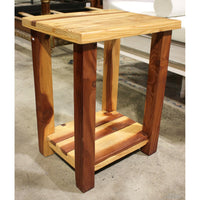 Square Redwood End Table