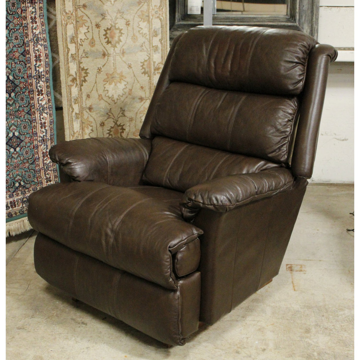 La-Z-Boy Large Size Brown Leather Rocking Recliner