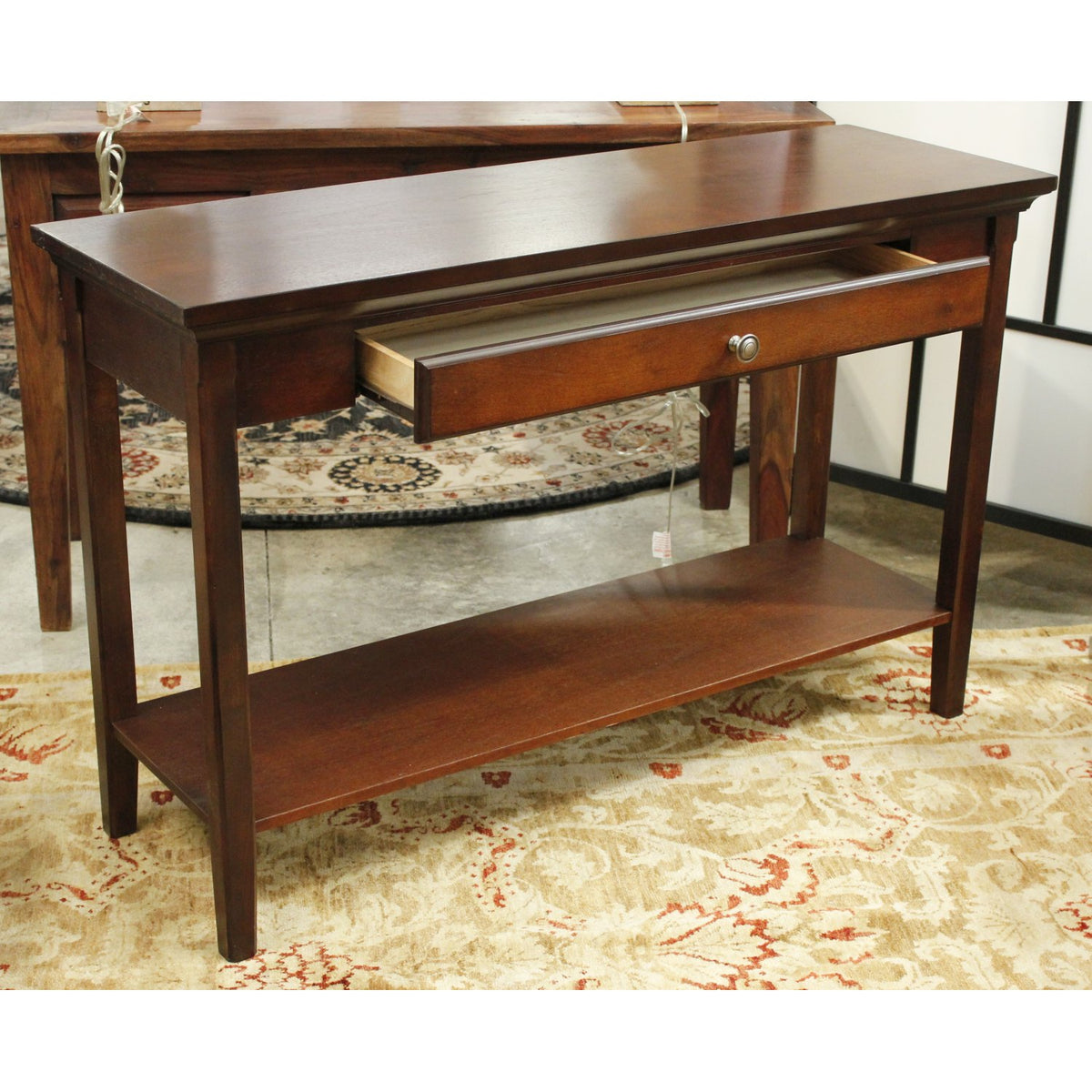 Dark Mahogany Console Table w/Drawer