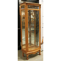 5' Oak Curio w/Leaded Glass