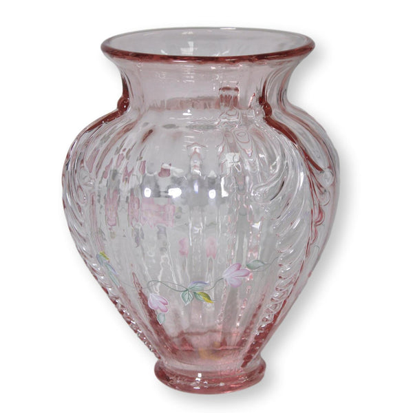 Fenton "Viola on Petal Pink" Vase