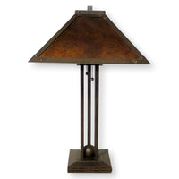 Bronze Tone Table Lamp w/Mica Shade